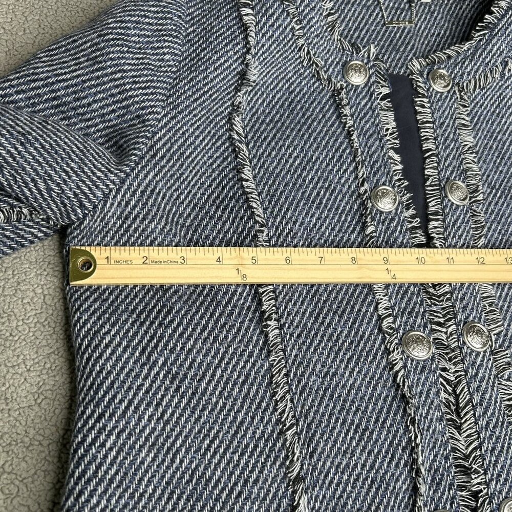 Chico's Blue Tweed Fringe Jacket - Picture 11 of 16